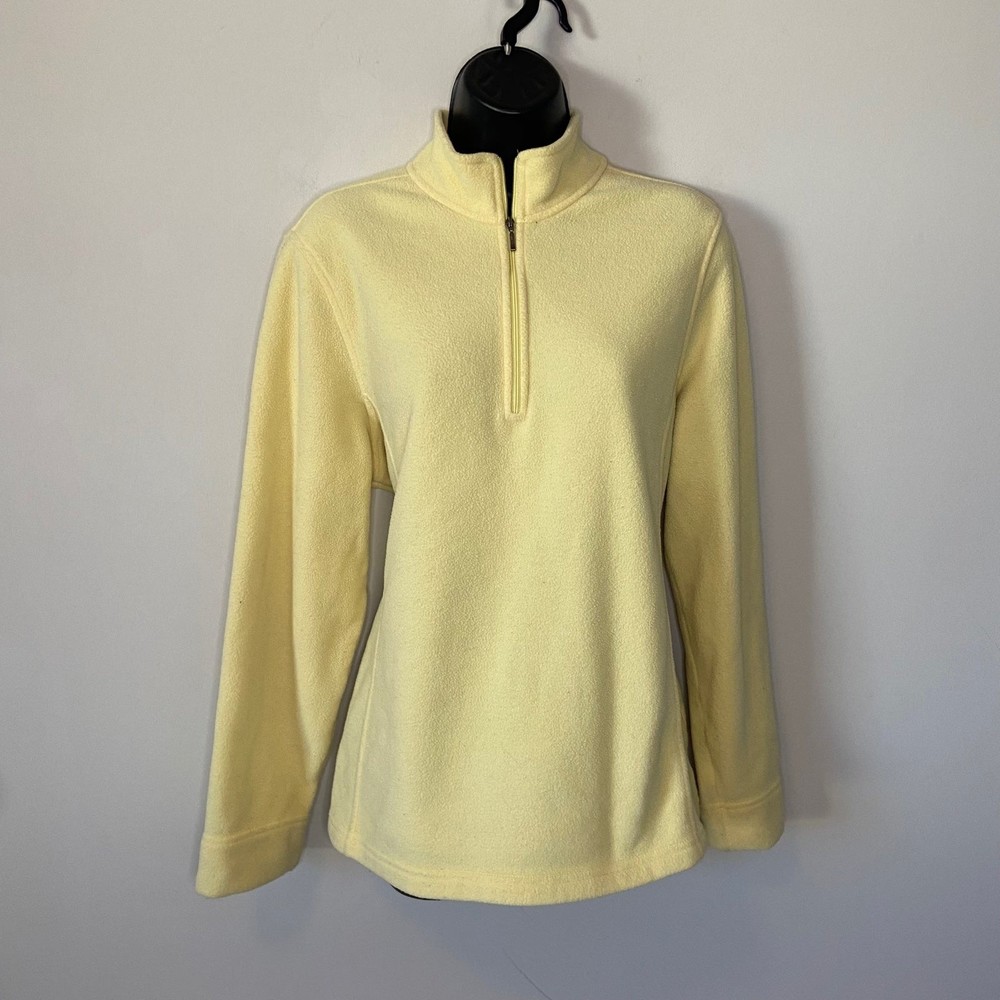 L.L. Bean Yellow 1/4 Zip Fleece Sweater Size XL